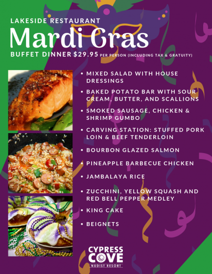 mardi gras dining menu